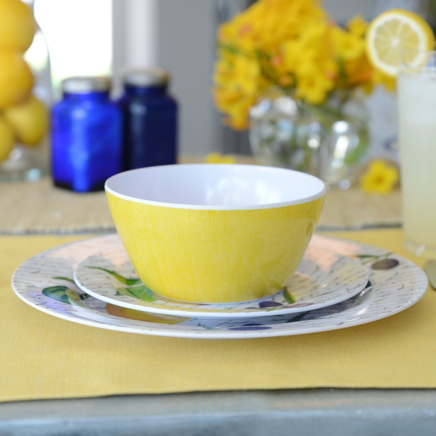 126pc Melamine Dinnerware Assorted - Country Lemon