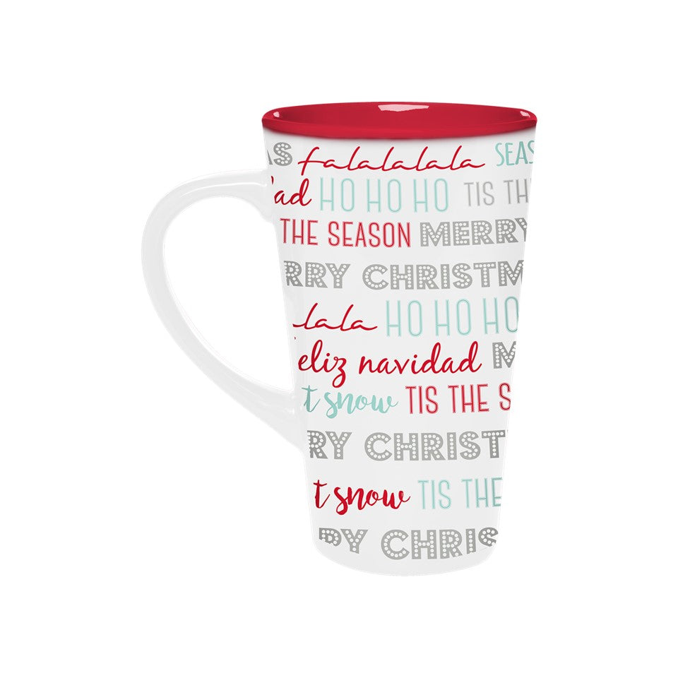 16oz Stoneware Latte Mug PDQ - Christmas Melody