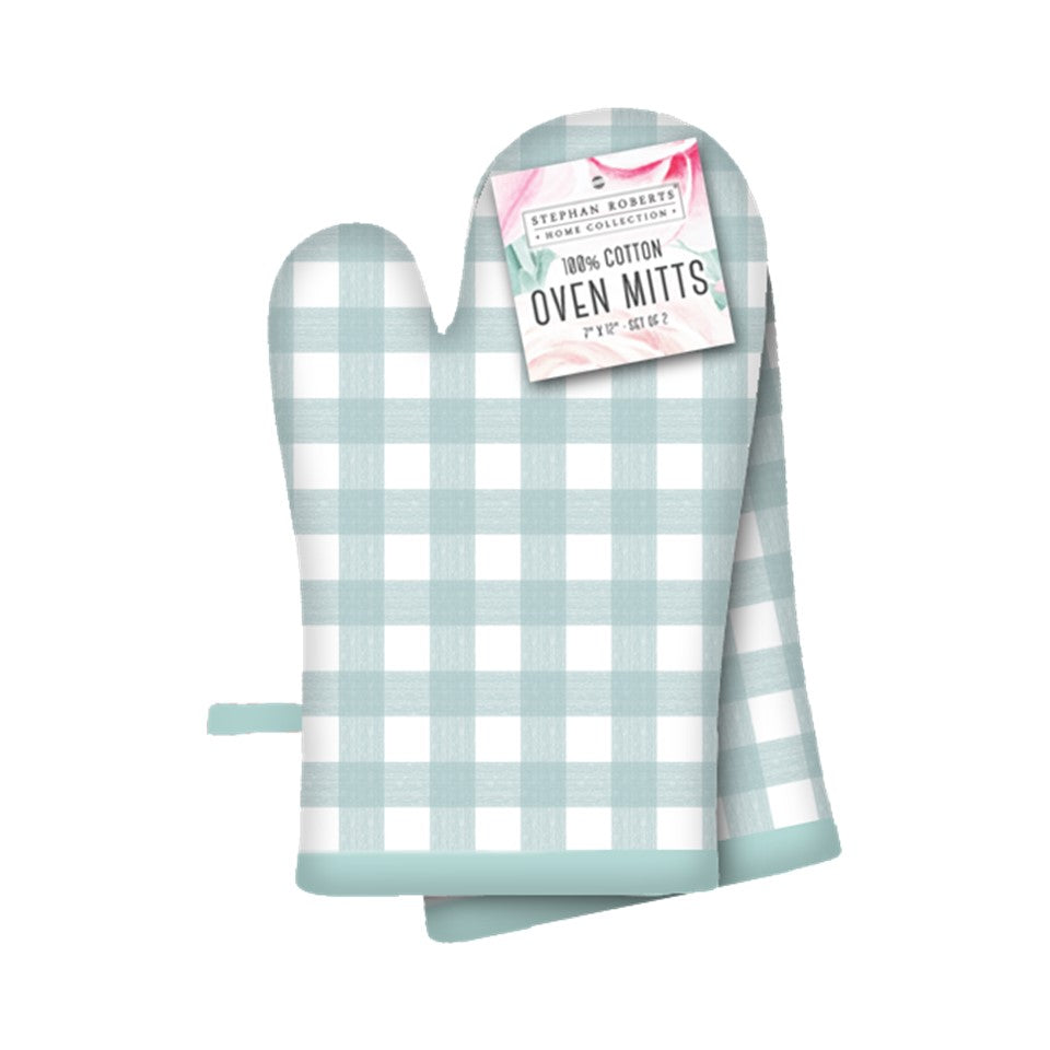 7X12in Cotton 2pc Oven Mitt Set - April Showers