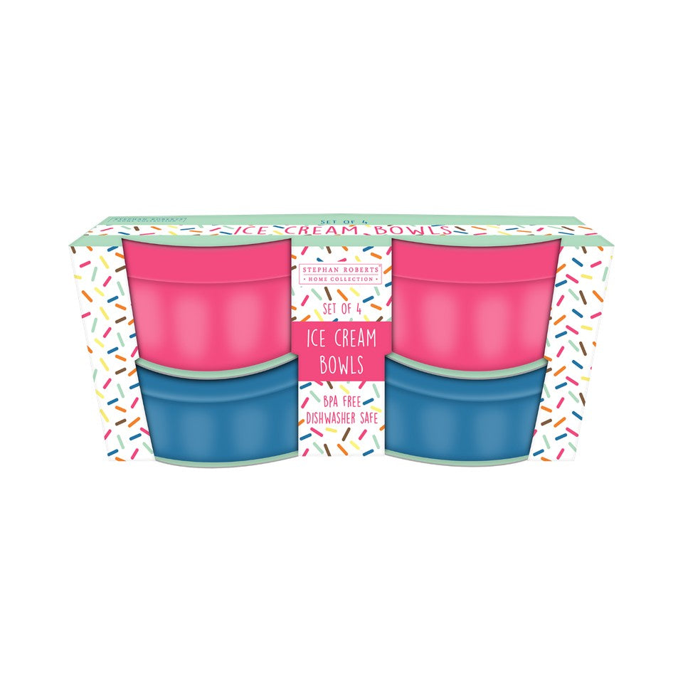 3.5in Melamine 4pc Ice Cream Bowl Set - Ice Cream Shoppe