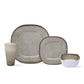 42pc Melamine / PS Soft Squared Dinnerware PDQ Assorted - Ryan Taupe