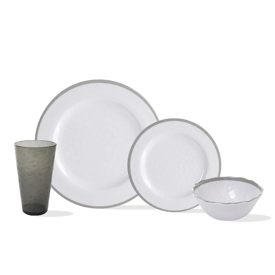 8.5in Melamine Dimpled Plate (24pk) - Mason Gray