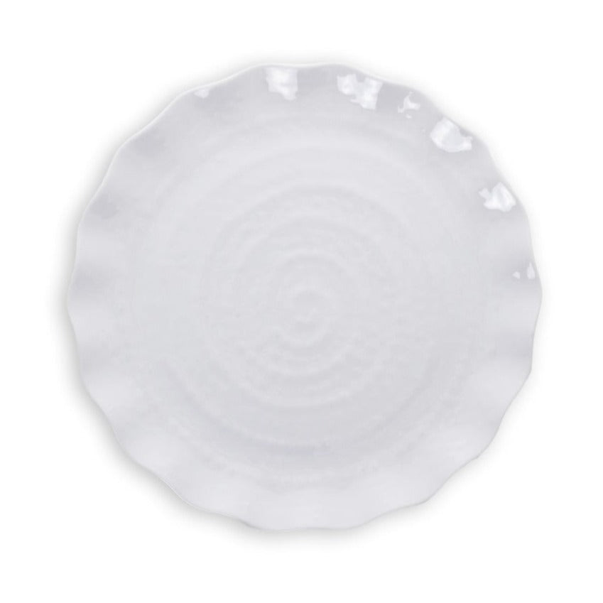 8.6in Melamine Scalloped Swirl Plate (24pk) - Scalloped White