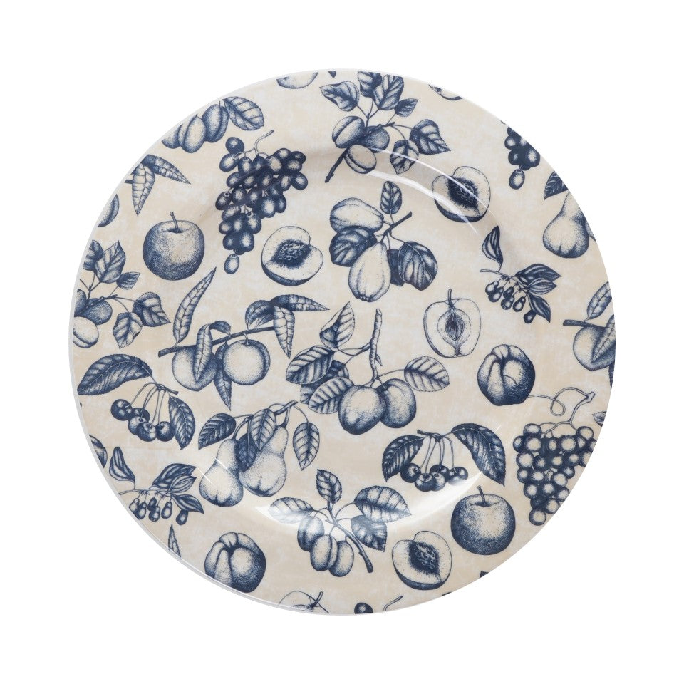 10.5in Melamine Dimpled Plate (24PK) - Sketched Fruit