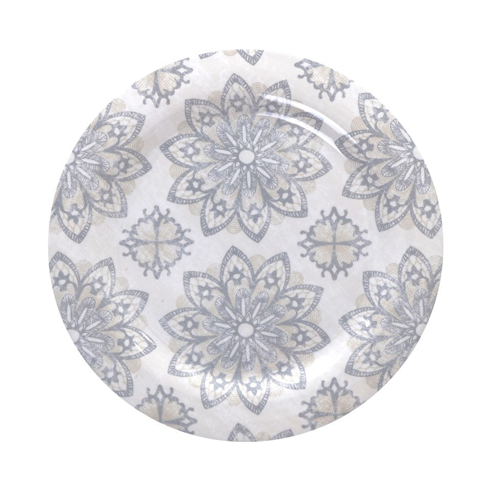 12pc Melamine / PS Standard Dinnerware  (01pk E-Com) Set - Antique Mandala