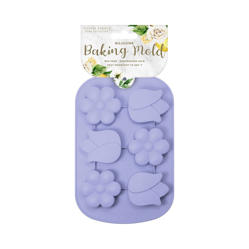 10.4X6.7in Silicone 6ct Flower Baking Mold - Botanicals