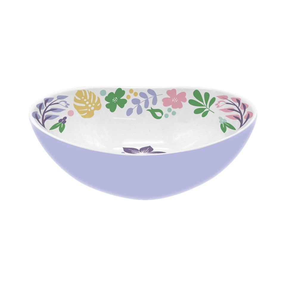 11in 100% Melamine Oval Serving Bowl - Spring Flurry