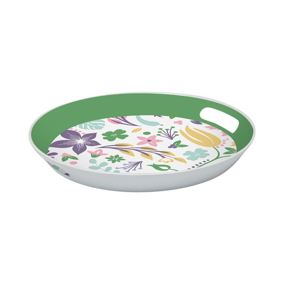 13.75in Melamine Round Tray - Spring Flurry