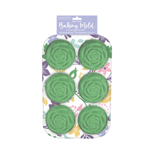 11X7in Silicone Roses Baking Mold 6ct (24Pk) - Spring Flurry