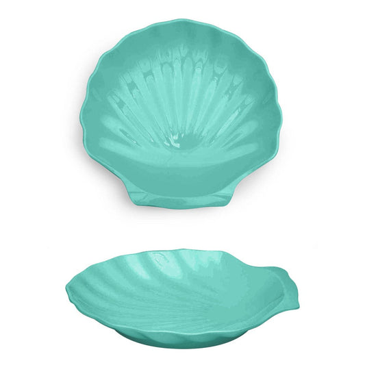 12in Melamine Seashell Bowl  - (Solid Color) - Summer Splash