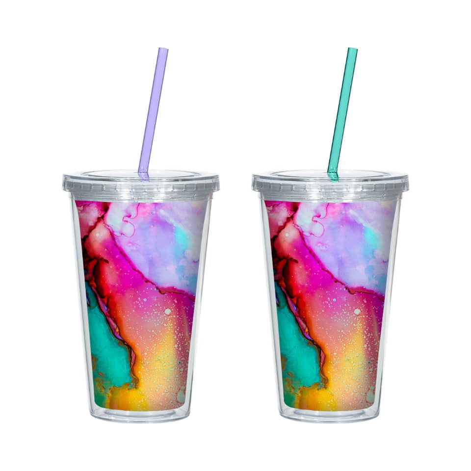 16oz PS D-Wall Travel Tumbler PDQ - Summer Splash