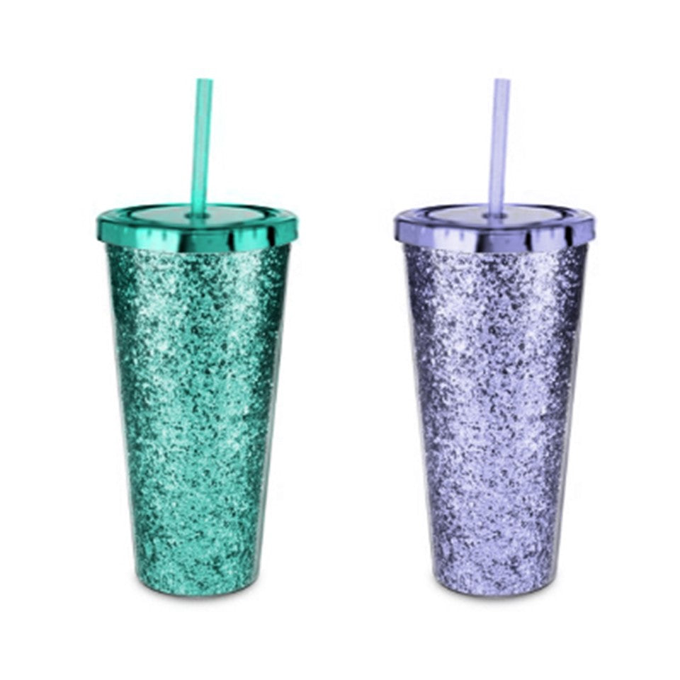 21oz PS Glitter Travel Tumbler PDQ - Summer Splash