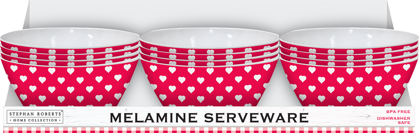 96pc Melamine Dinnerware Assorted PDQS (32in) - Gingham Valentine