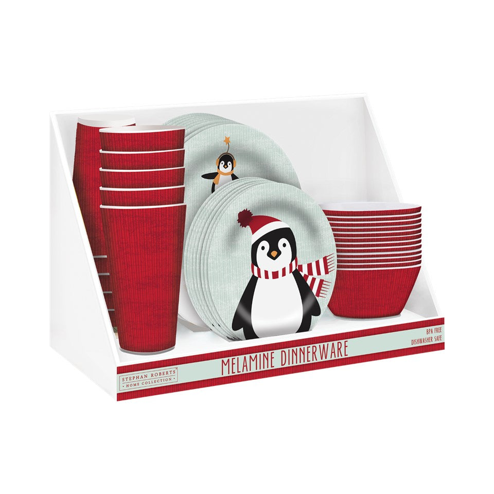 126pc Melamine Dinnerware Assorted FD - Playful Penguins