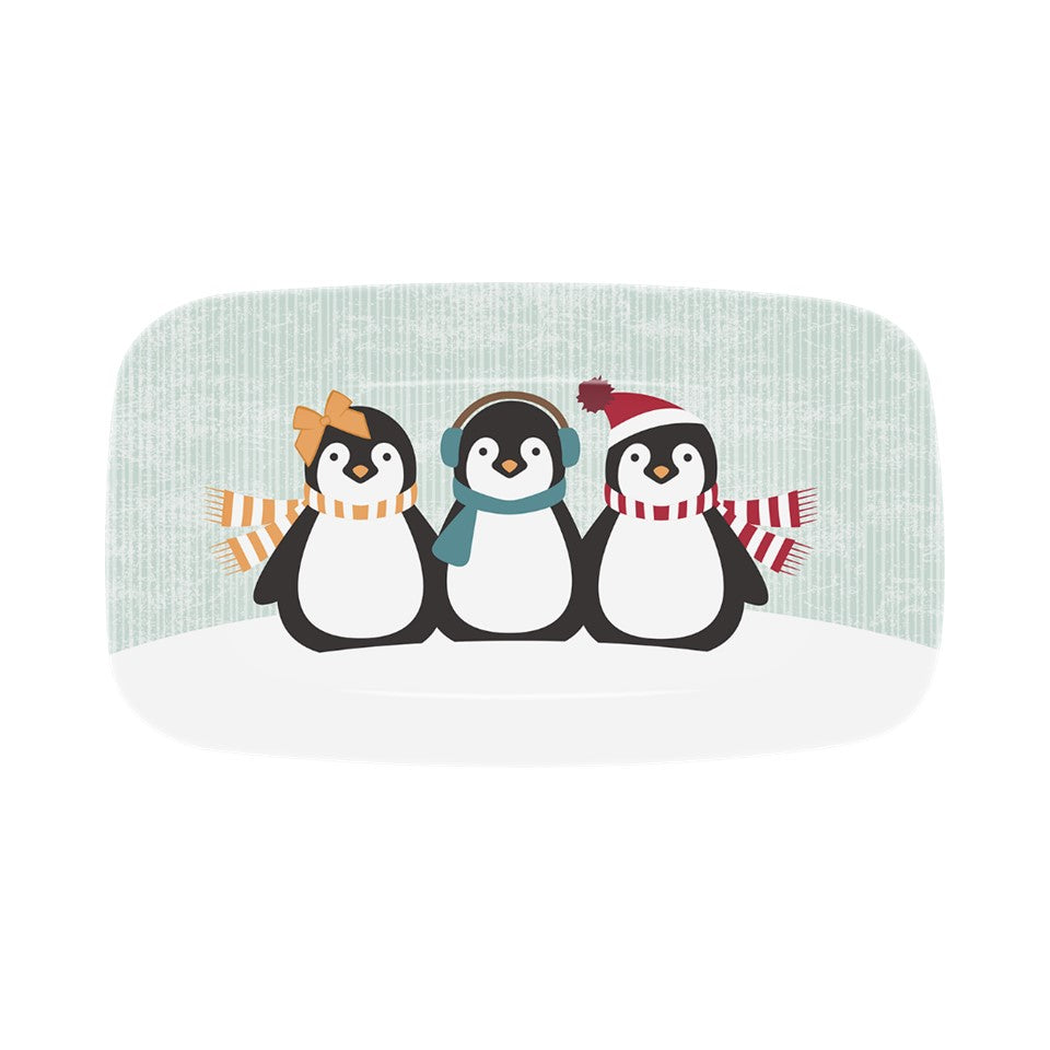 13.9in Melamine Cookie Tray  - Playful Penguins