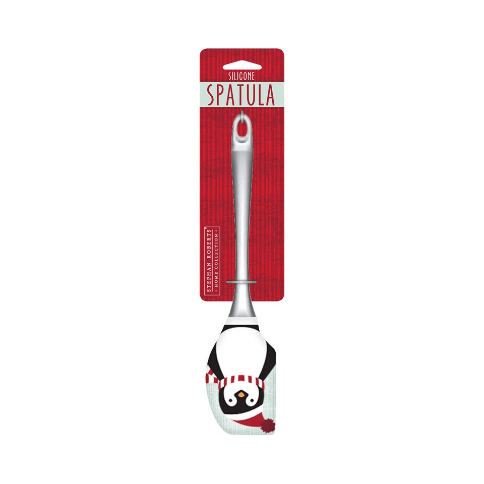 10.3in Silicone / PS Printed (HT) Spatula  - Playful Penguins