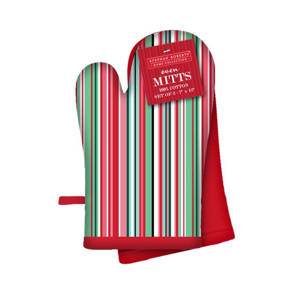7X12in Cotton 2pc Oven Mitt Set  - Christmas Cheer