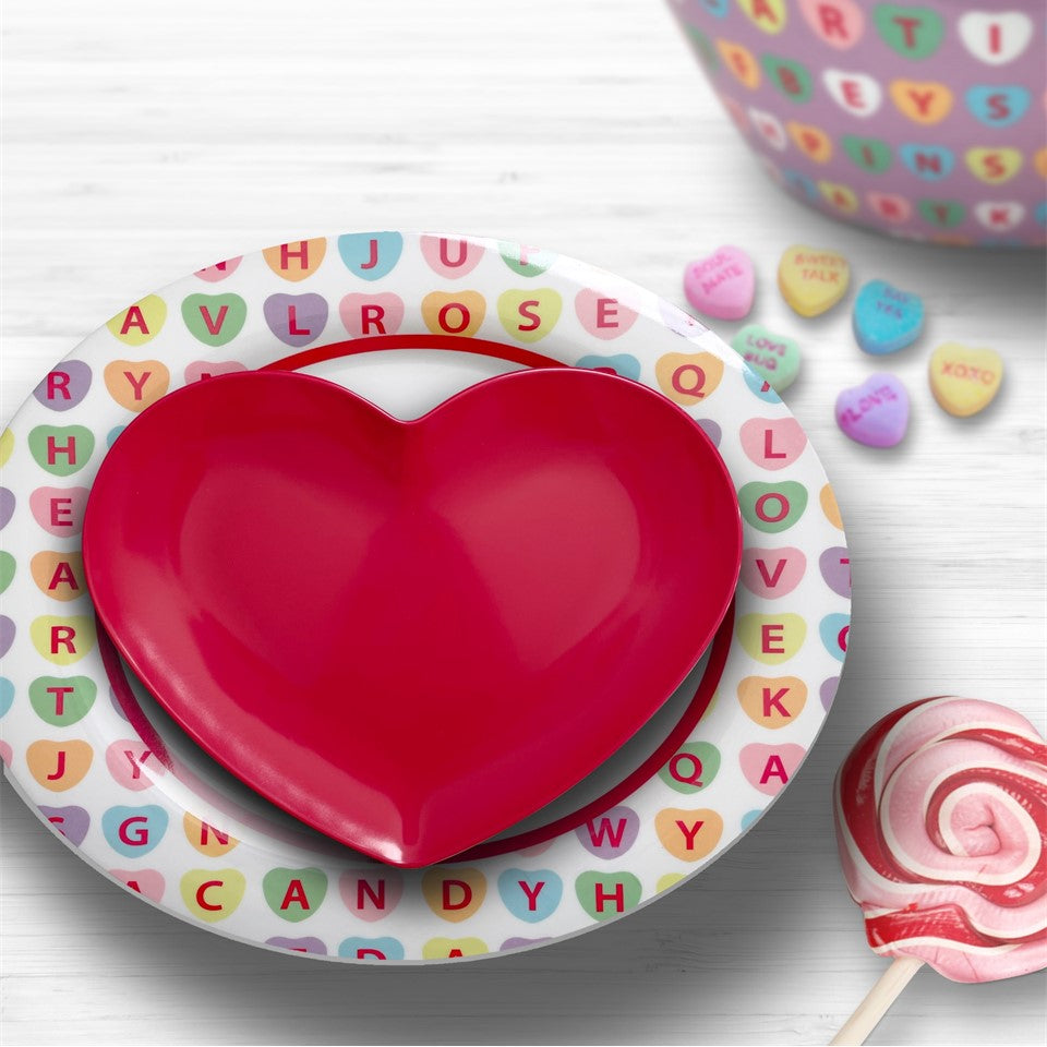 126pc Melamine Dinnerware Assorted FD (Heart-Plate) - Candy Hearts
