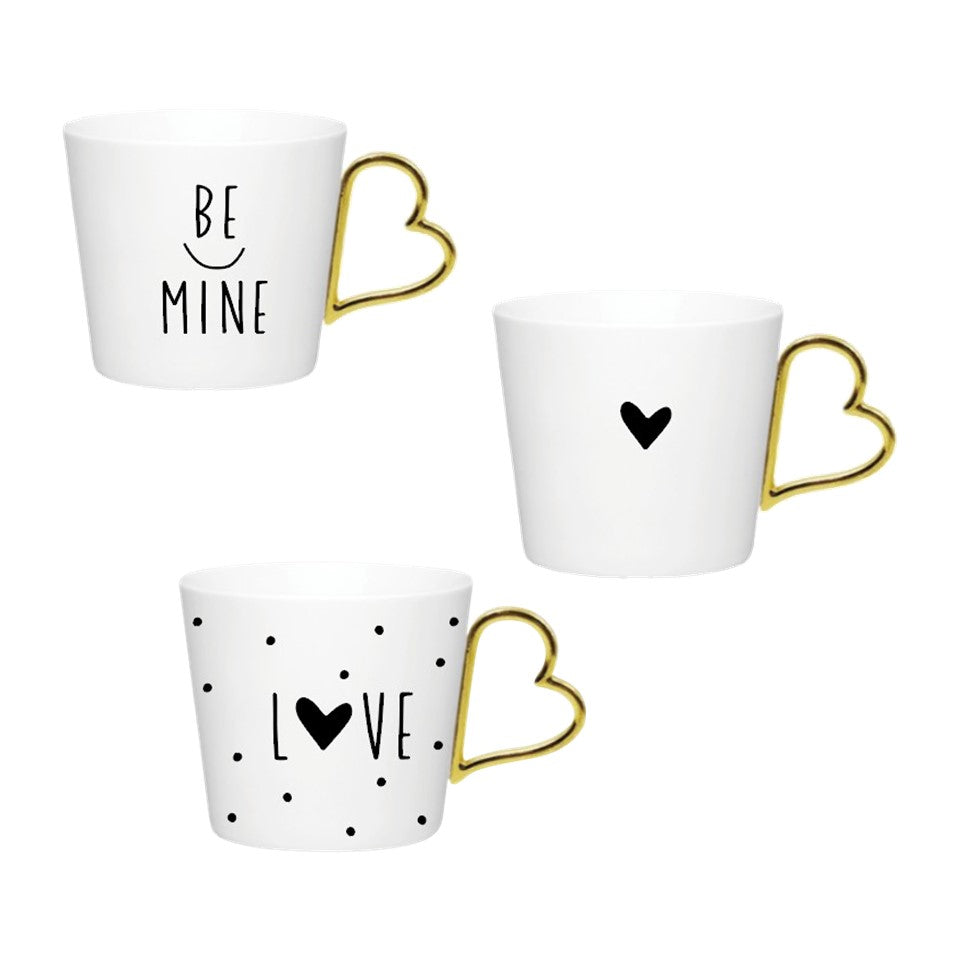 13.5oz New Bone China Gold Décor Mug  (Ed- 18pk) - Valentine's Day