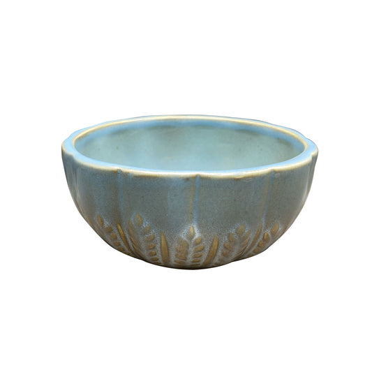 6.5in Stoneware  Bowl  Watercolor Harvest Blue Pumpkin Collection - Watercolor Harvest Blue