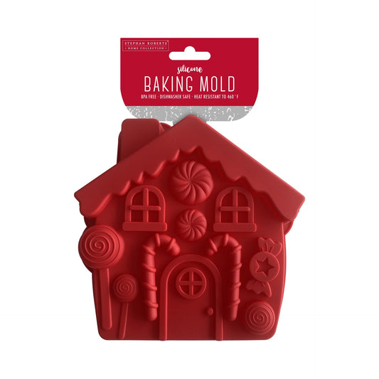 9.4X9.5in Silicone Gingerbread House Baking Mold - Rustic Holiday