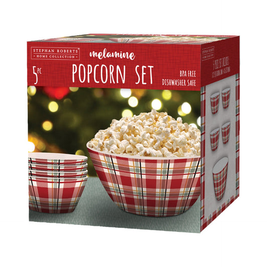 5pc Melamine Popcorn Bowl Set - Warm Wishes