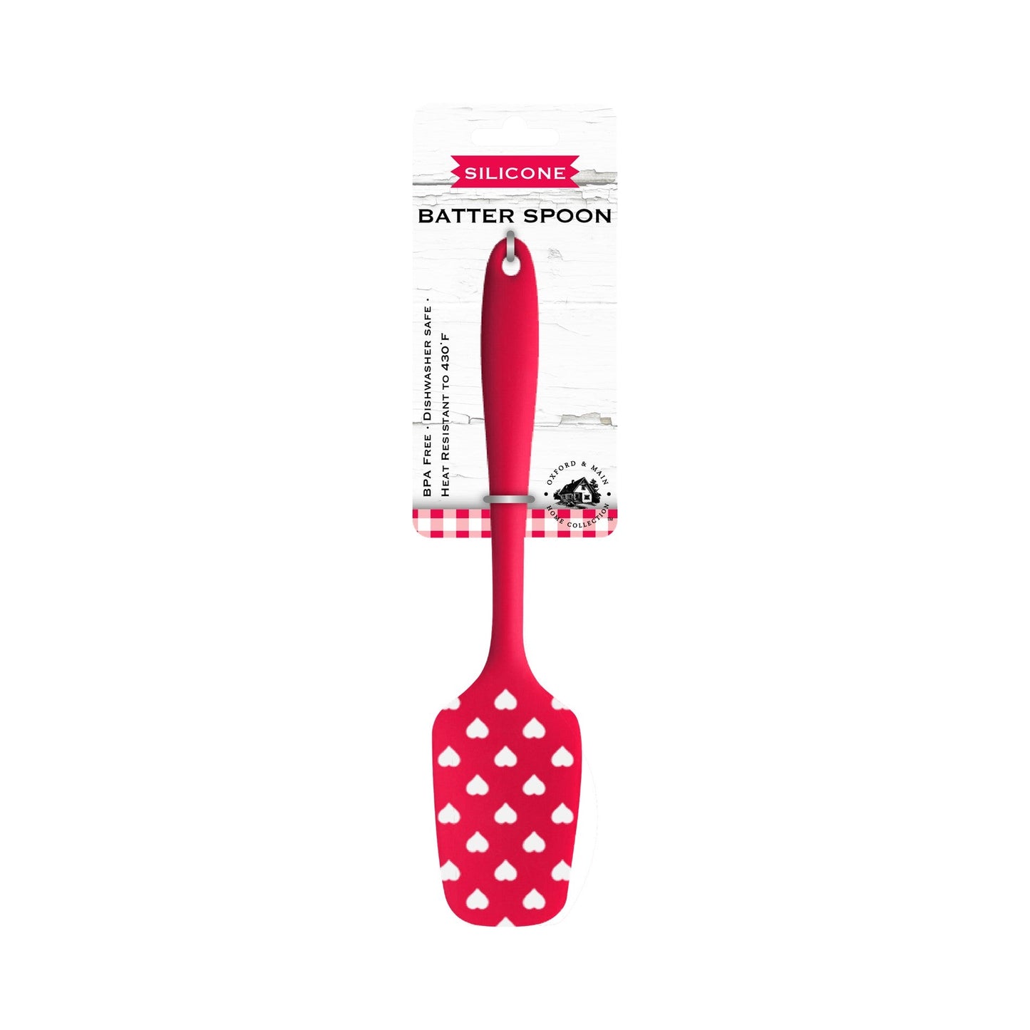 11in Silicone Batter Spoon - Gingham Valentine