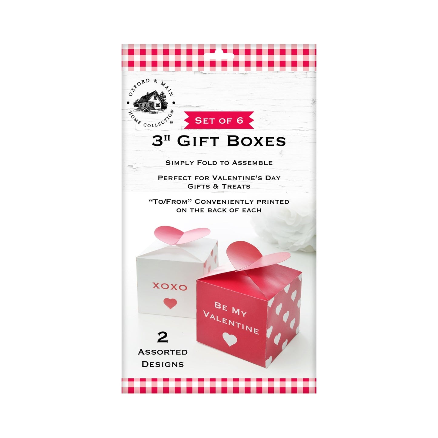 6pc 300GSM Stock Gift Box - Gingham Valentine