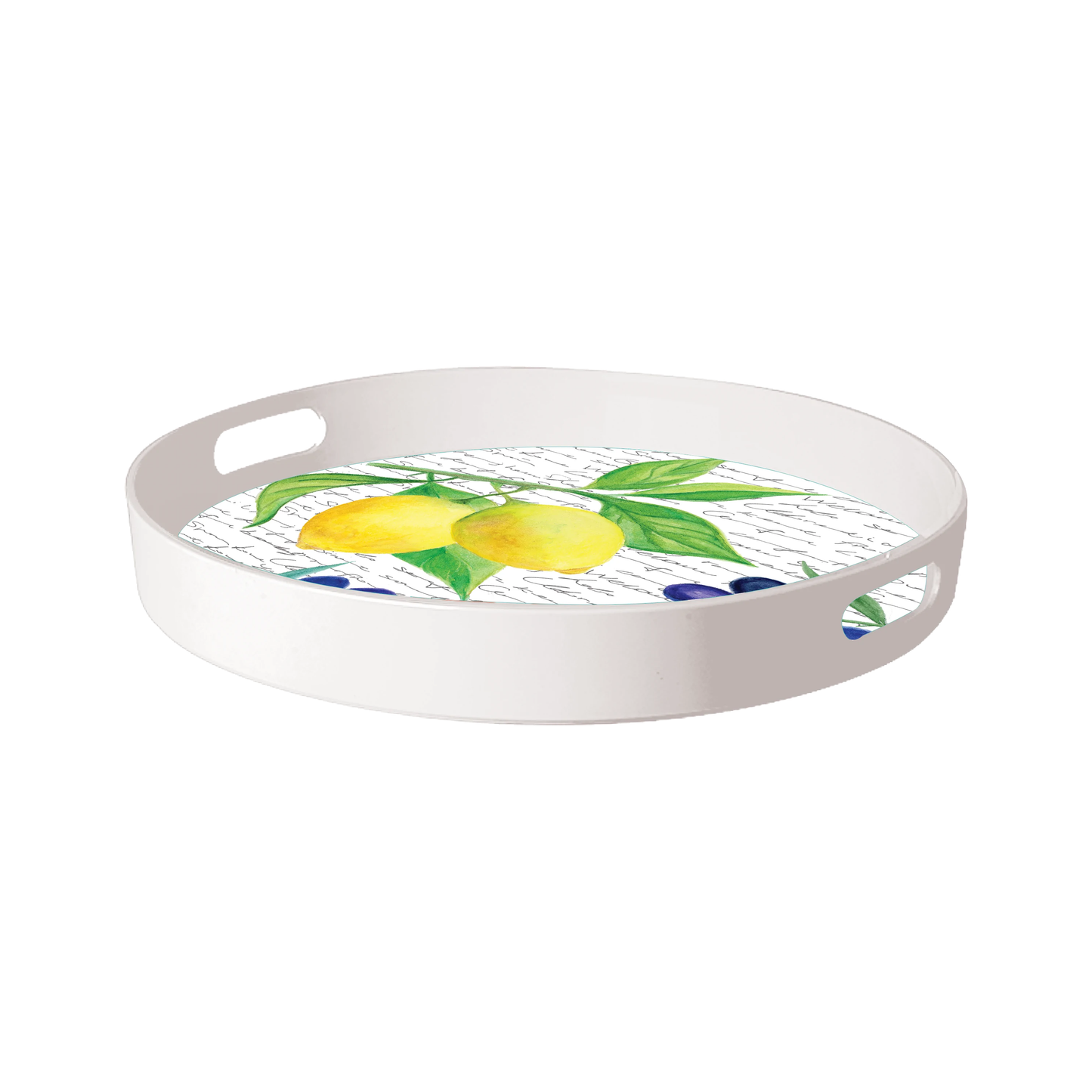 15in Melamine Round Tray - Country Lemon