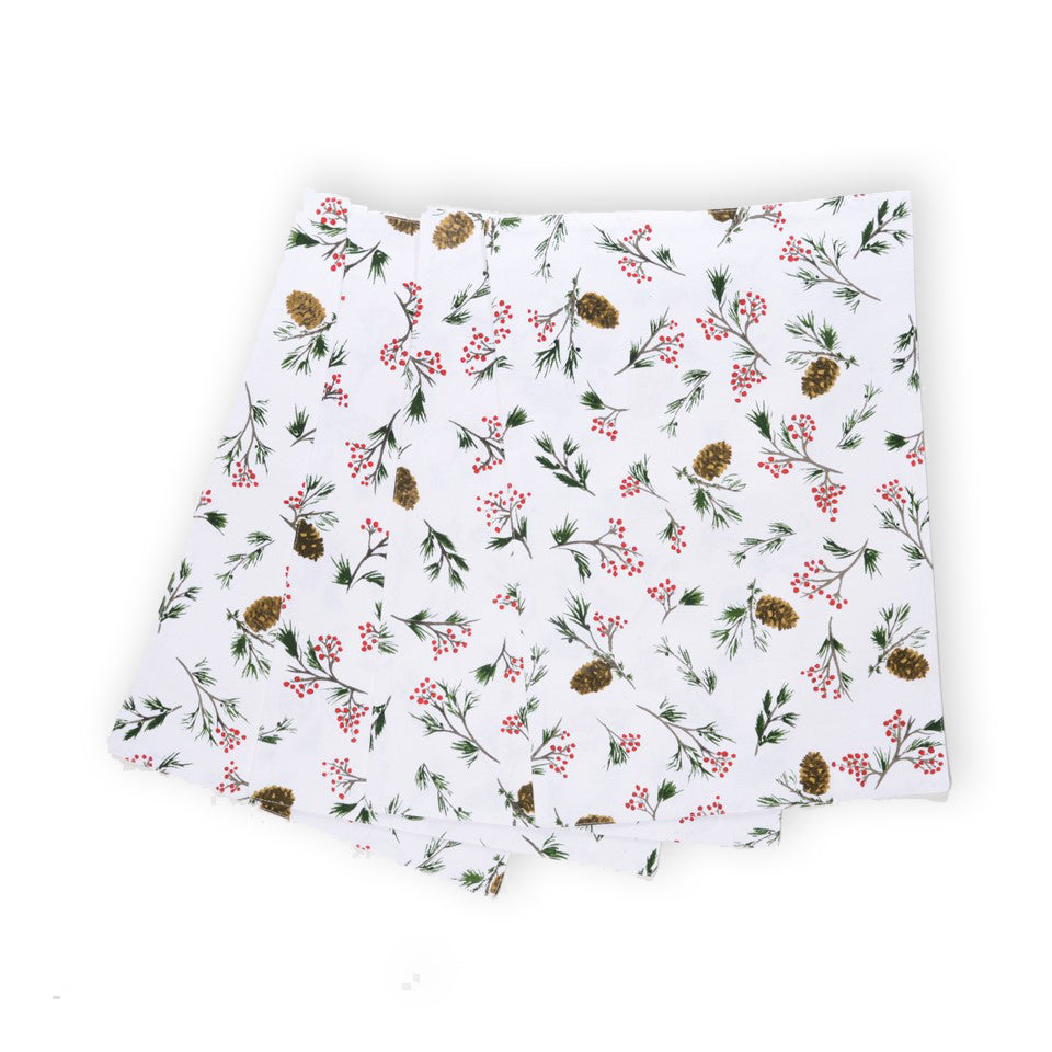 16x16in 100% Cotton Premium Napkins - Christmas Berries